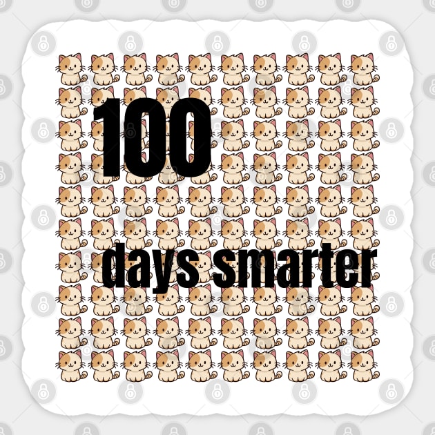 100 days smarter Cats Sticker by Pearlie Jane Creations